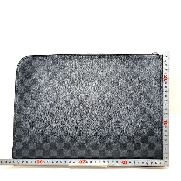 Louis Vuitton LV Brief Case Poche Document Black Damier Graphite 646-071025 - Picture 2 of 13